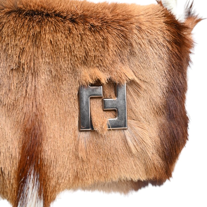 中古 芬迪 Fendi Mamma 法棍包 Mamma Baguette 貂毛 in Fur-20