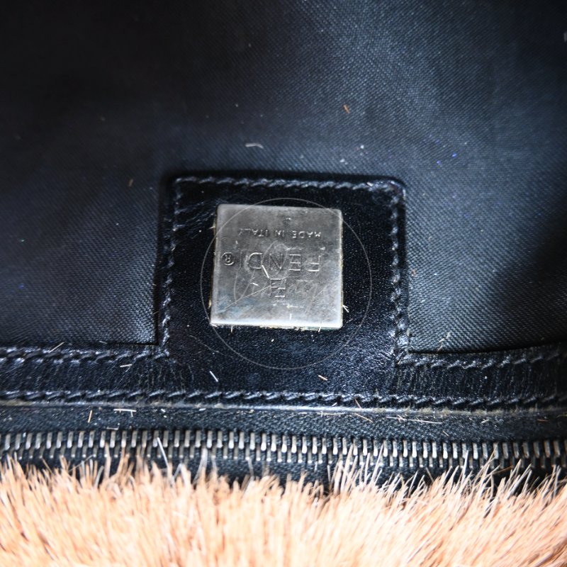 中古 芬迪 Fendi Mamma 法棍包 Mamma Baguette 貂毛 in Fur-22