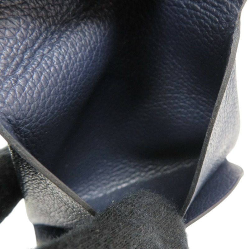 藍色 Evercolor 牛皮 Bastia 扣式 零錢包 Y刻【HERMES 愛馬仕】-4