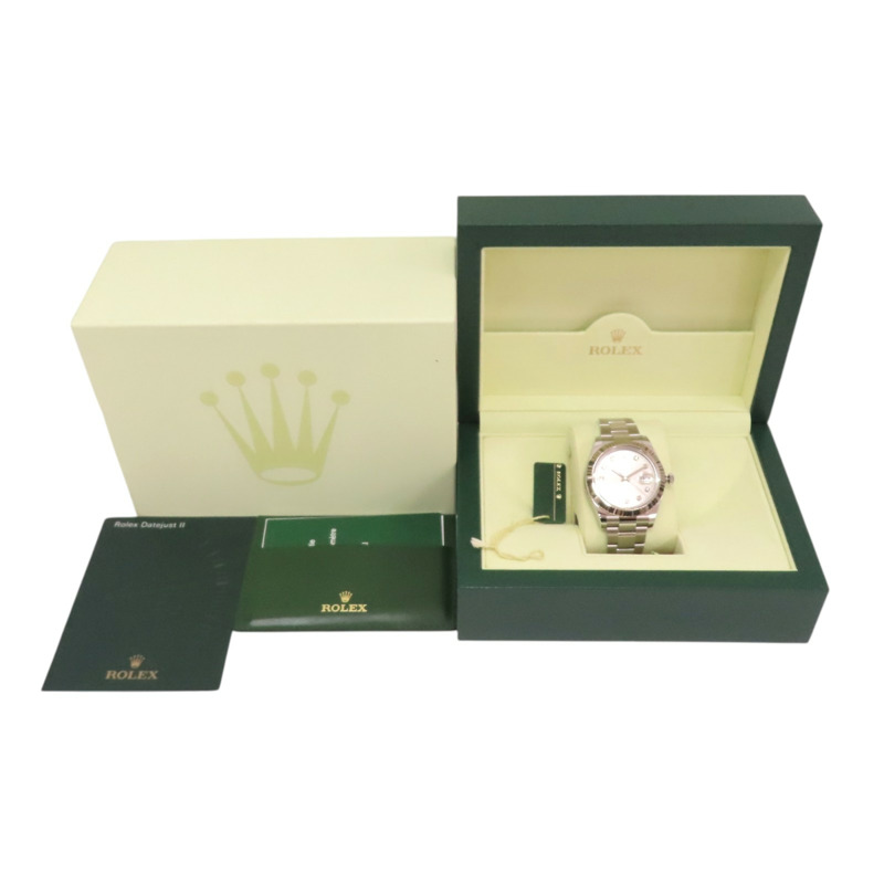 Datejust 41 銀色鑽石面盤 不鏽鋼 白金 腕錶【ROLEX 勞力士】 116334-9