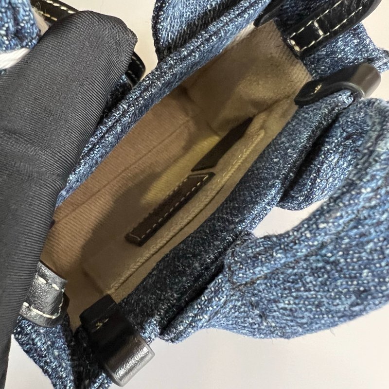 全新品 CHLOE 藍牛仔WOODY NANO 肩背包-5