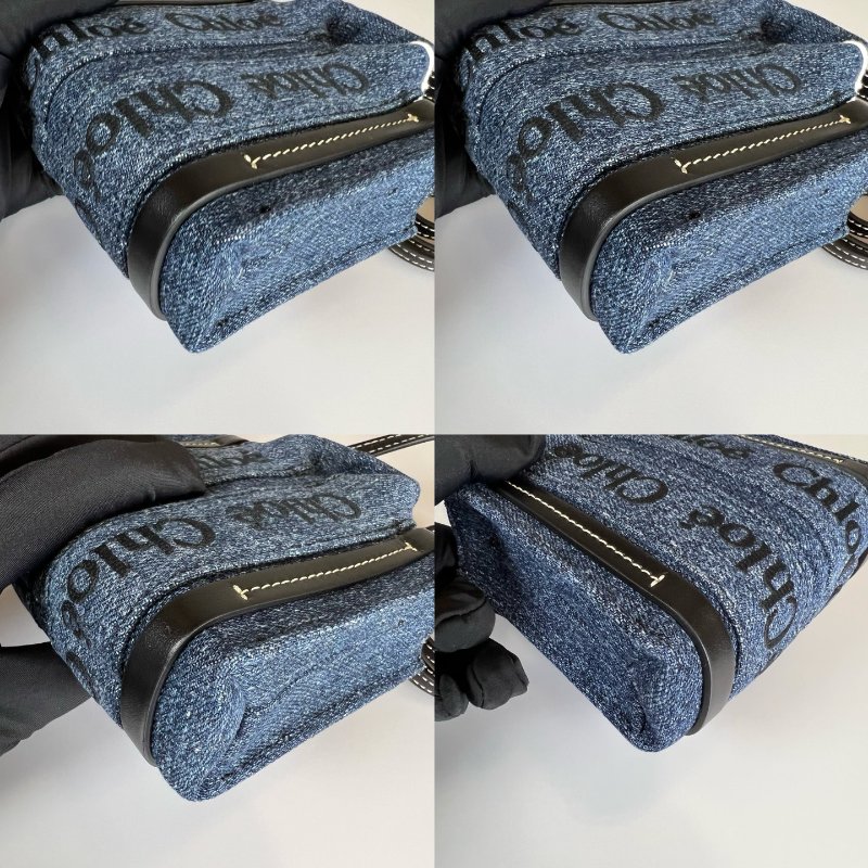全新品 CHLOE 藍牛仔WOODY NANO 肩背包-7