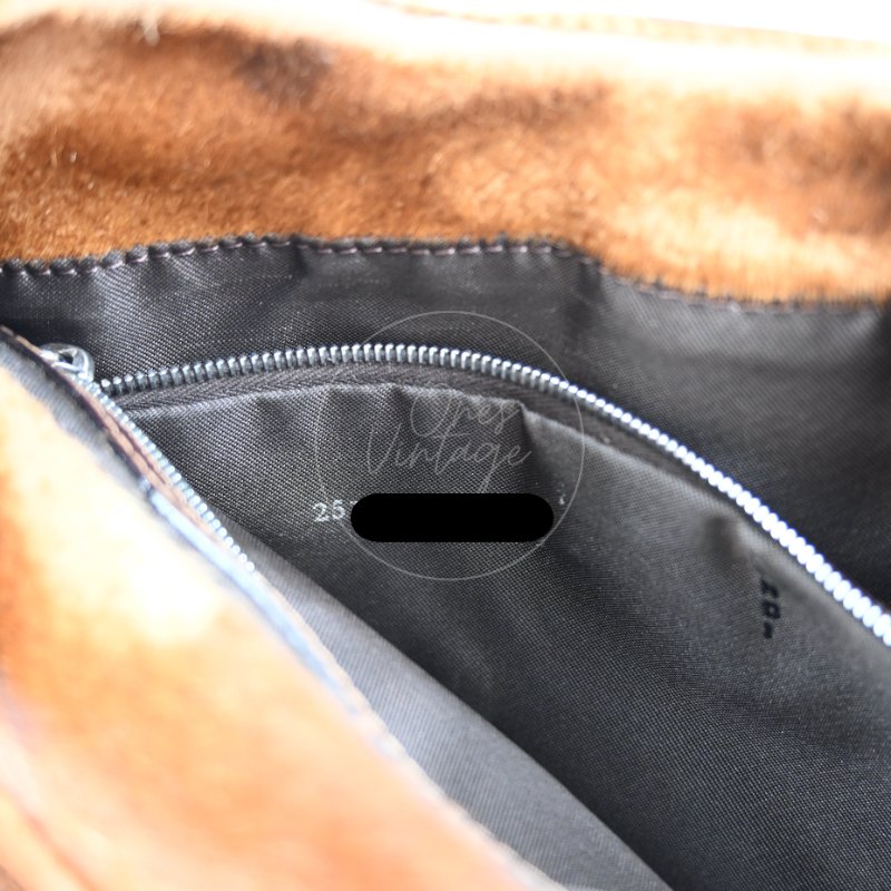 中古 芬迪 Fendi 棕色小馬毛 Brown Pony Hair  棕黑色肩背包-24