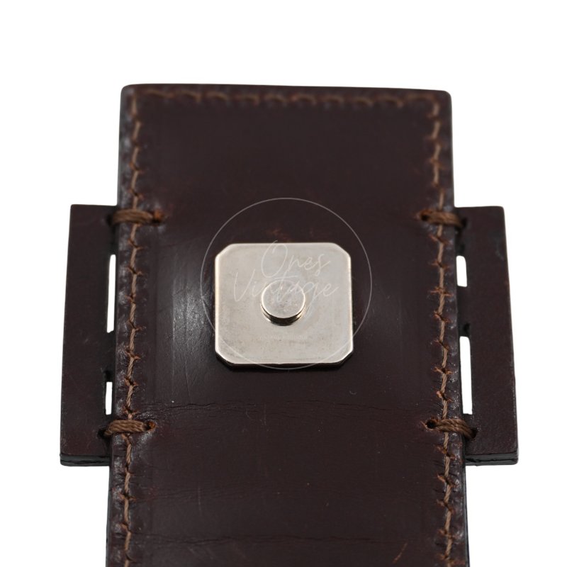 中古 芬迪 Fendi 棕色小馬毛 Brown Pony Hair  棕黑色肩背包-32