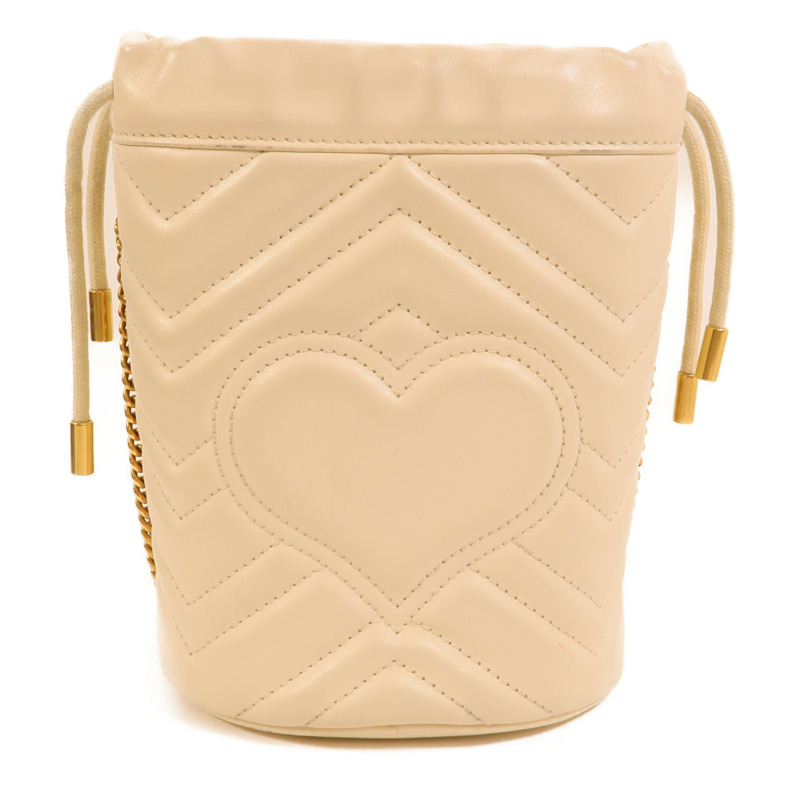 GUCCI 牛皮皮革GG Marmont Bucket鏈帶肩背袋-1