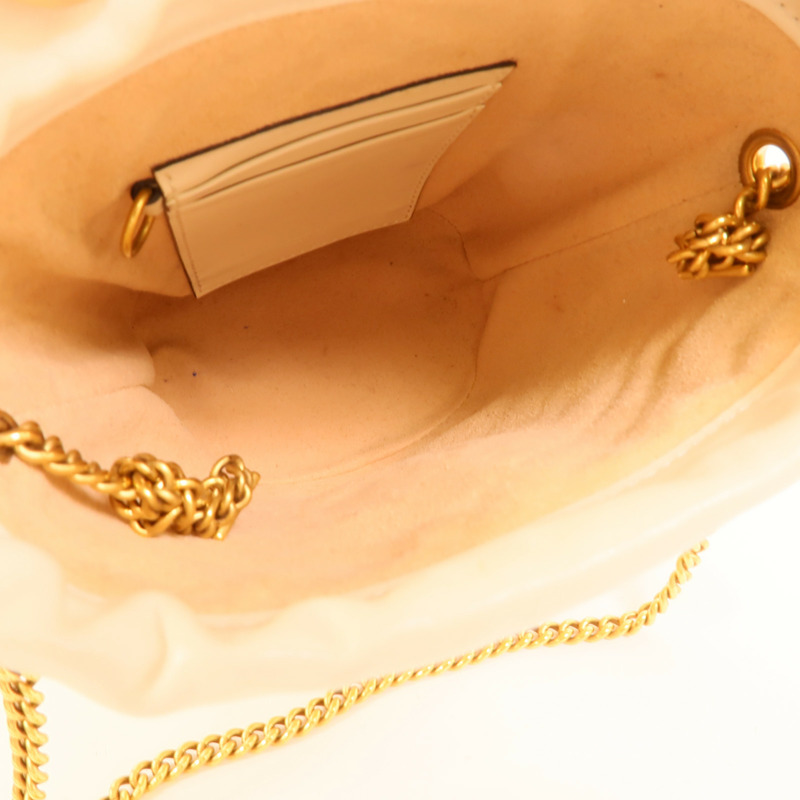 GUCCI 牛皮皮革GG Marmont Bucket鏈帶肩背袋-4