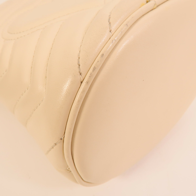 GUCCI 牛皮皮革GG Marmont Bucket鏈帶肩背袋-10