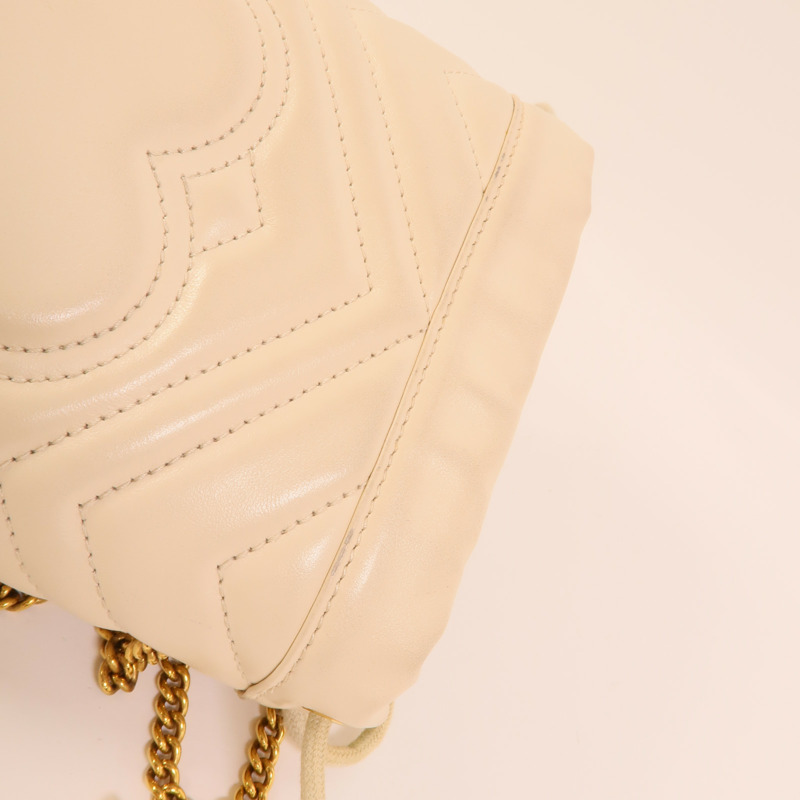 GUCCI 牛皮皮革GG Marmont Bucket鏈帶肩背袋-13