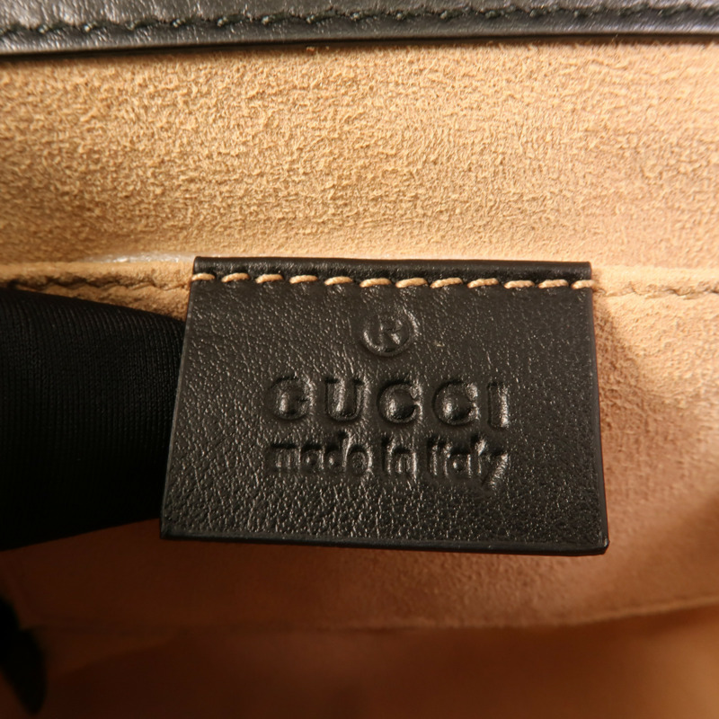GUCCI 塗層帆布/牛皮皮革Padlock Bag鏈帶肩背袋-8