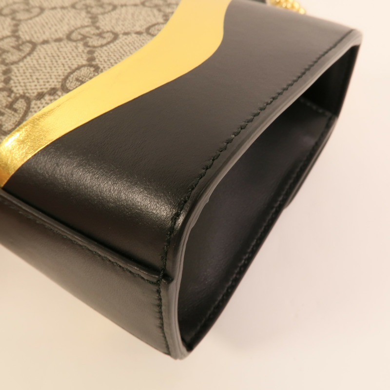 GUCCI 塗層帆布/牛皮皮革Padlock Bag鏈帶肩背袋-14