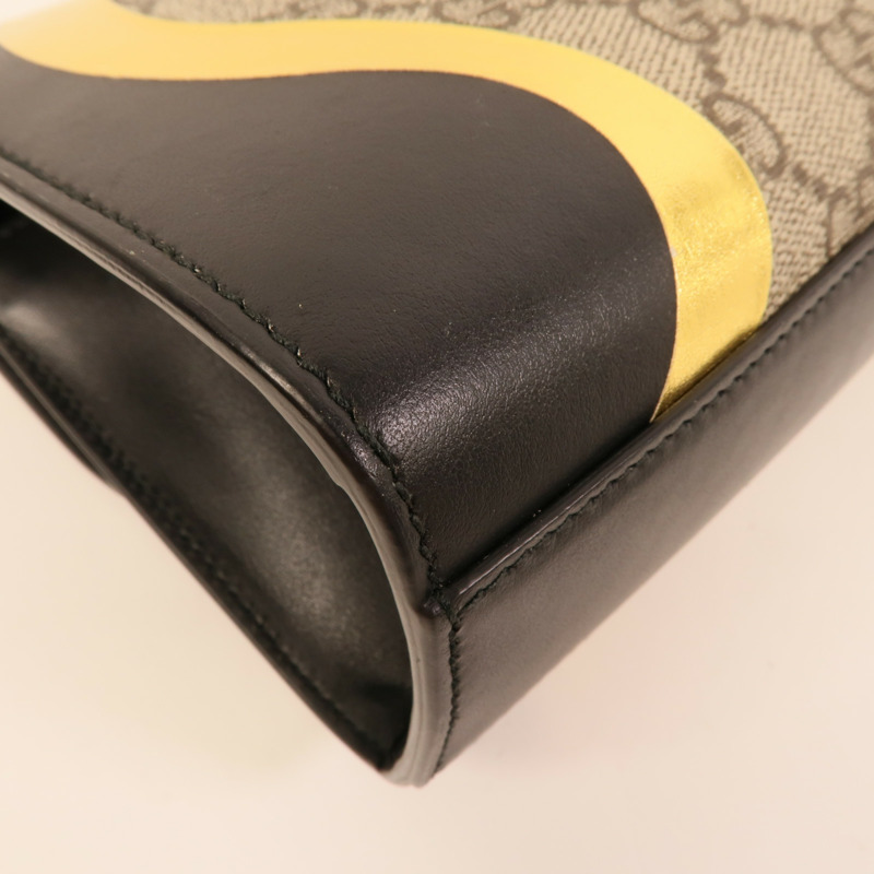 GUCCI 塗層帆布/牛皮皮革Padlock Bag鏈帶肩背袋-15