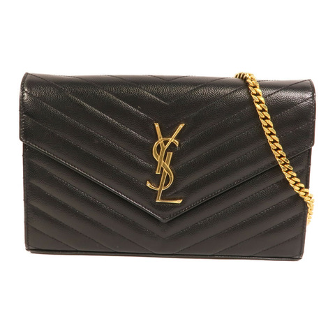 YVES SAINT LAURENT 牛皮皮革Cassandre Envelope鏈帶肩背袋