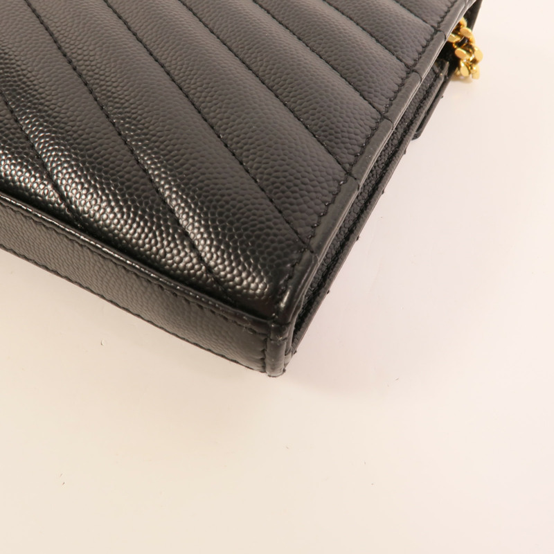 YVES SAINT LAURENT 牛皮皮革Cassandre Envelope鏈帶肩背袋-11