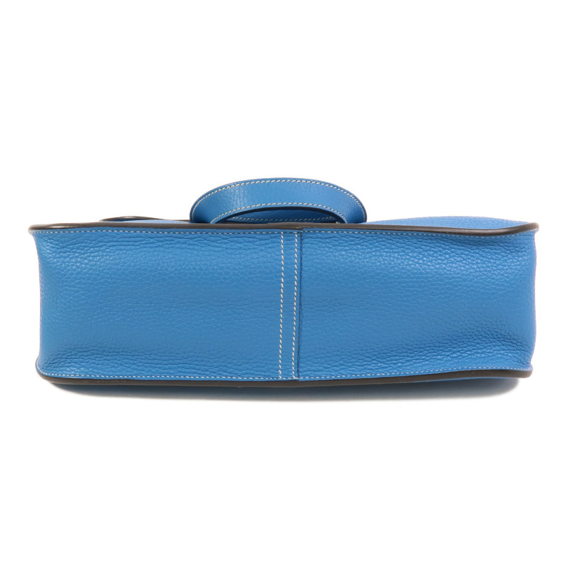 HERMES Clemence皮革Halzan 31手挽肩背兩用袋Bleu Hydra-3