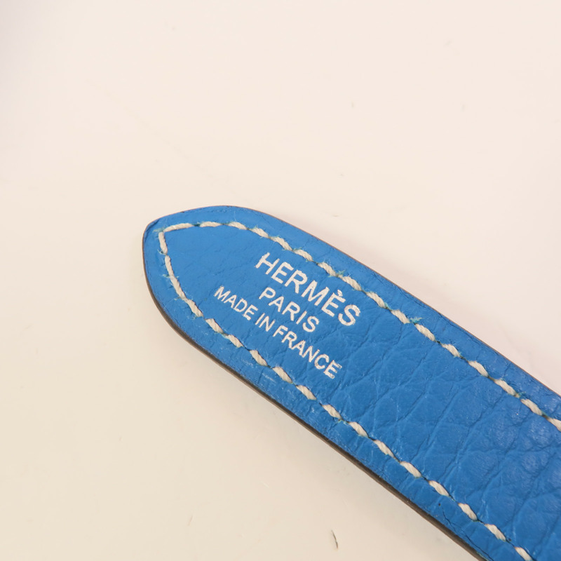 HERMES Clemence皮革Halzan 31手挽肩背兩用袋Bleu Hydra-6