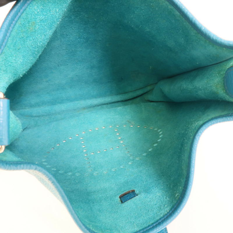 HERMES Clemence皮革Evelyne GM肩背袋Turquoise-4