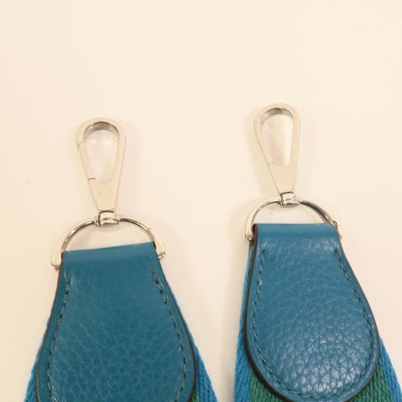 HERMES Clemence皮革Evelyne GM肩背袋Turquoise-7