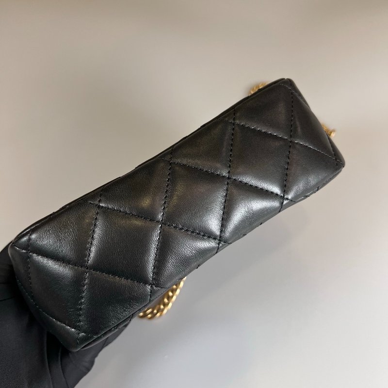 CHANEL 相機包調節扣黑金 晶片款-5