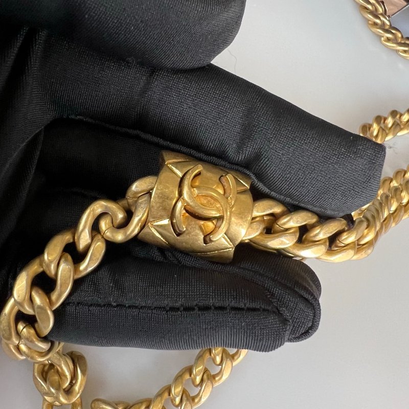 CHANEL 相機包調節扣黑金 晶片款-8