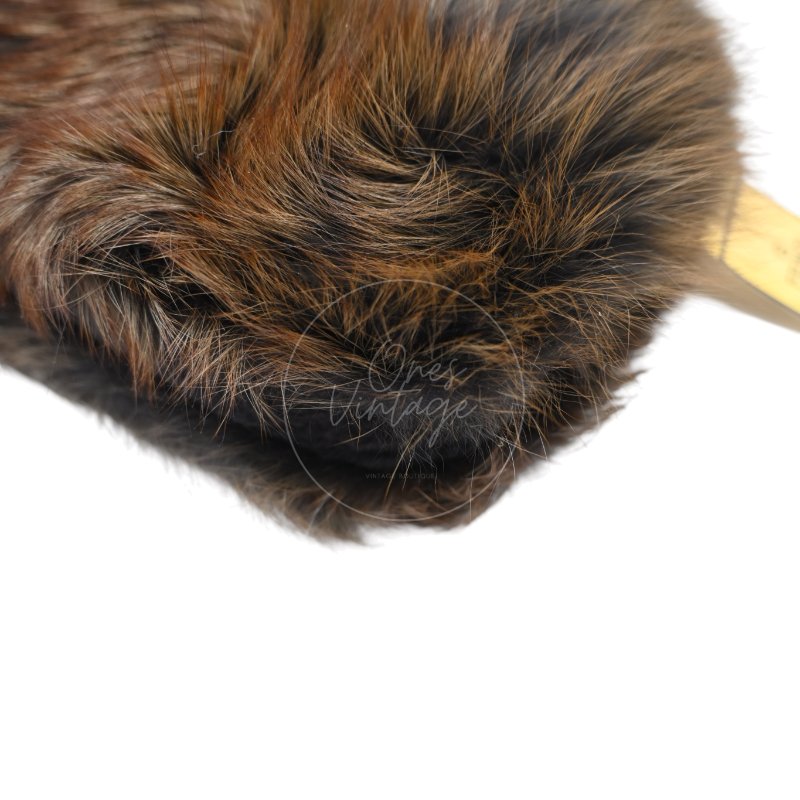 中古 芬迪 Fendi 黑色毛皮 Black Fur Baguette 法棍手袋-13