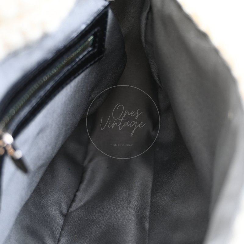 中古 芬迪 Fendi 黑色毛皮 Black Fur Baguette 法棍手袋-21