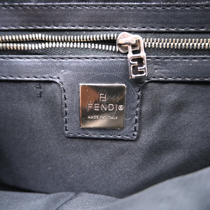 中古 芬迪 Fendi 黑色毛皮 Black Fur Baguette 法棍手袋-43