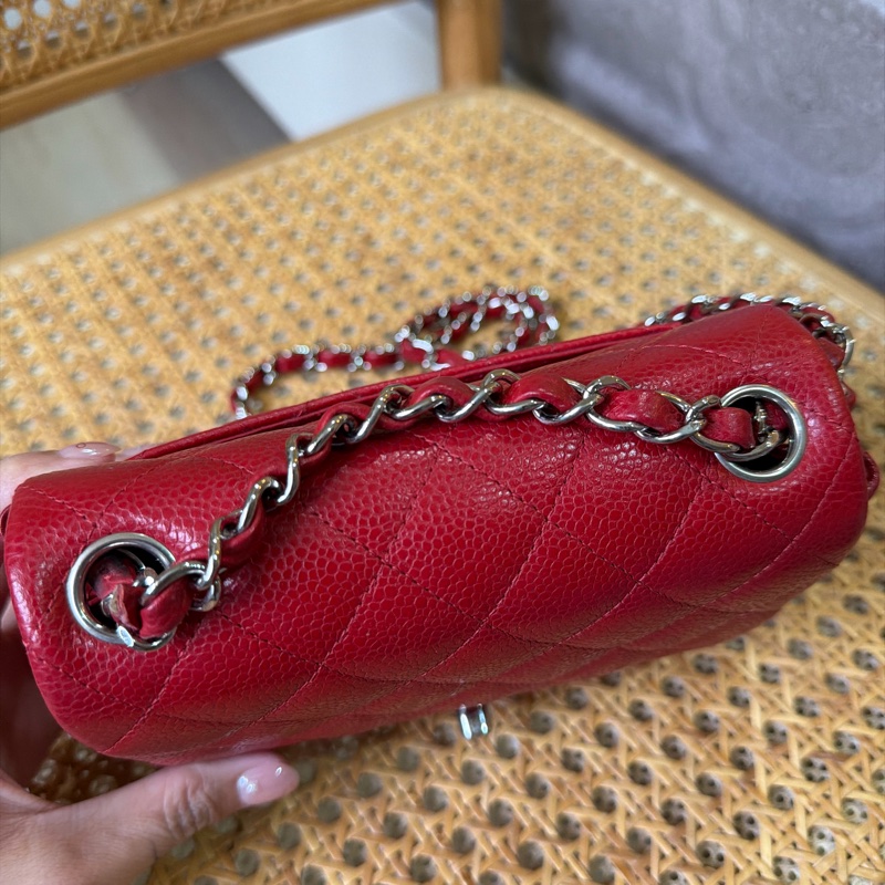 Chanel coco bag17 方胖紅色➿絕版品-1