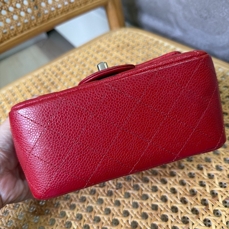 Chanel coco bag17 方胖紅色➿絕版品-3