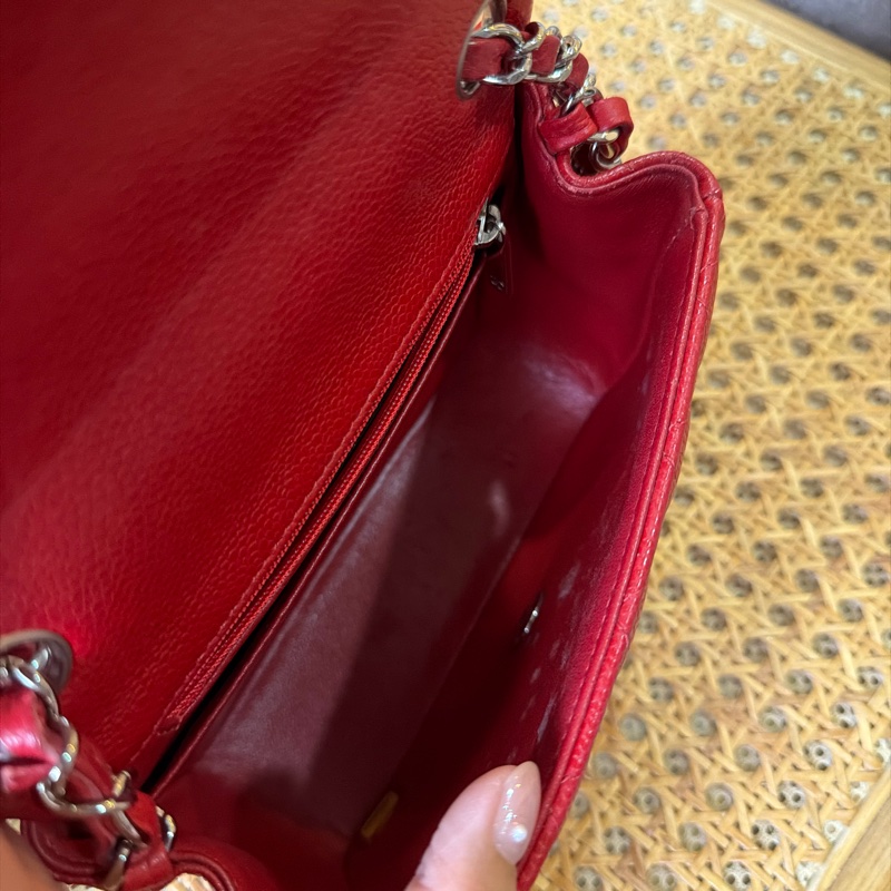 Chanel coco bag17 方胖紅色➿絕版品-4