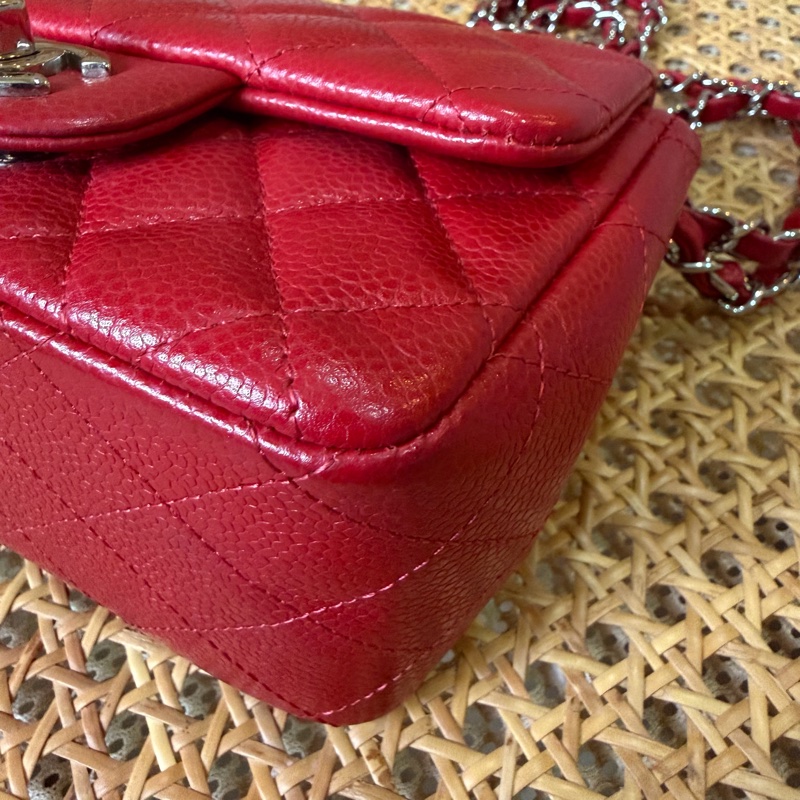 Chanel coco bag17 方胖紅色➿絕版品-9