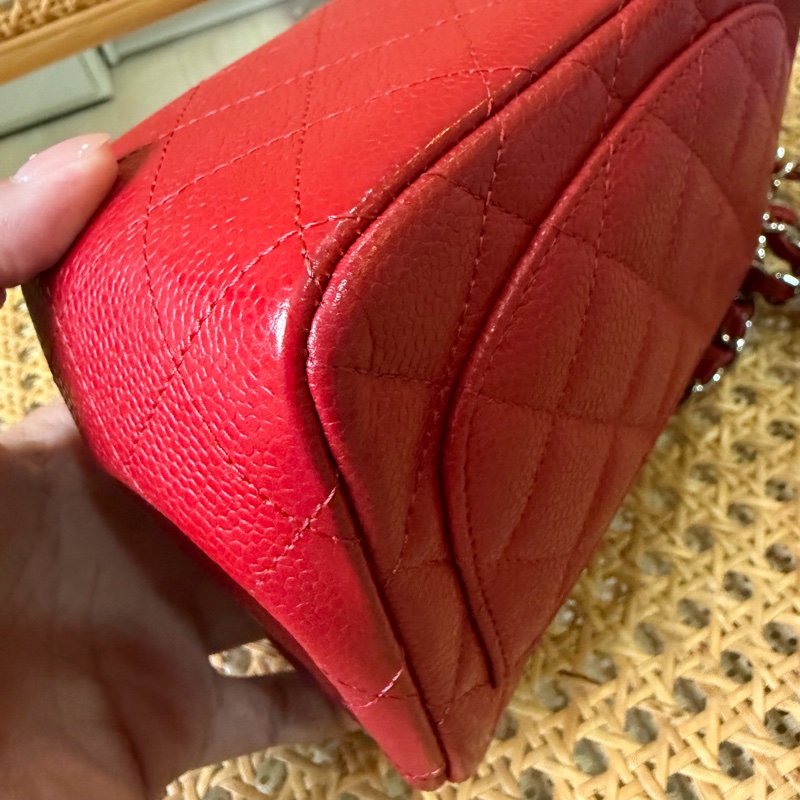 Chanel coco bag17 方胖紅色➿絕版品-10