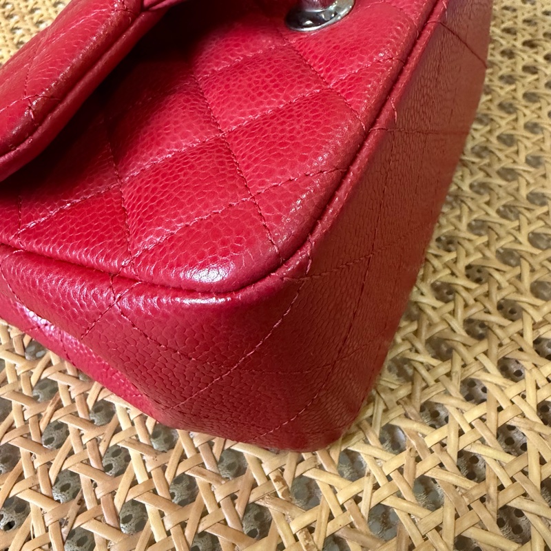 Chanel coco bag17 方胖紅色➿絕版品-11
