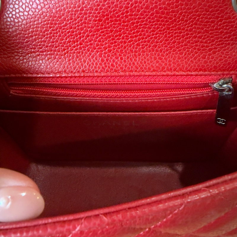 Chanel coco bag17 方胖紅色➿絕版品-12