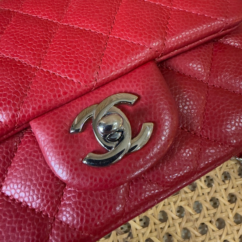 Chanel coco bag17 方胖紅色➿絕版品-16