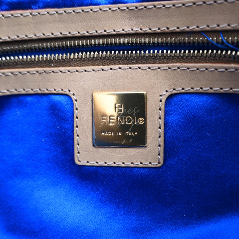 中古 芬迪 Fendi 棕金色小馬毛 Pony Hair Baguette 法棍肩背包-25