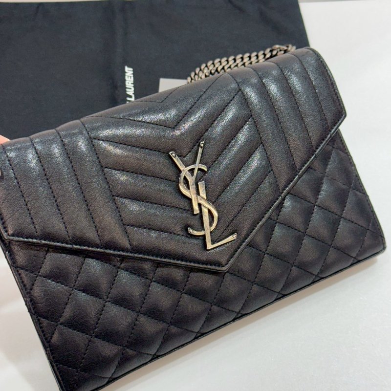 YSL 斜背包/側背包/鍊包/WOC 85成新-6