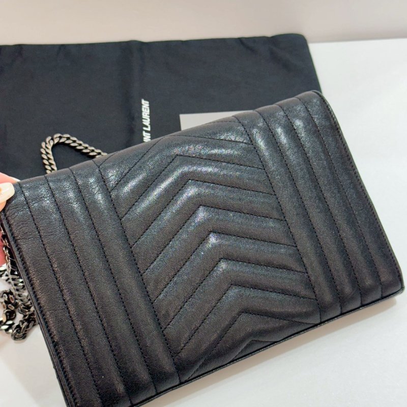 YSL 斜背包/側背包/鍊包/WOC 85成新-7