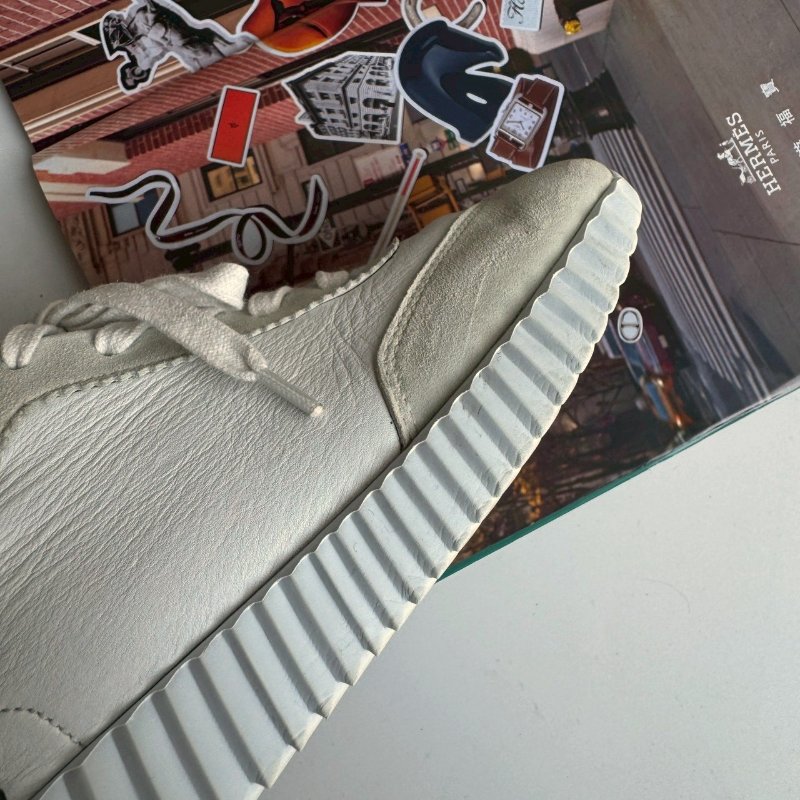 Hermes 白色拼黑休閒鞋38👟-11