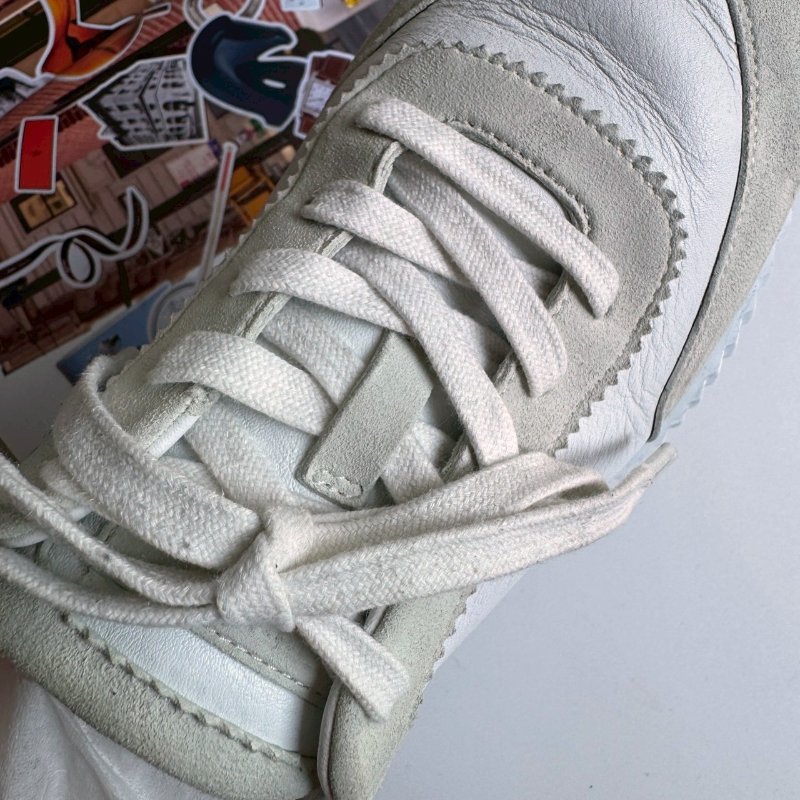 Hermes 白色拼黑休閒鞋38👟-18