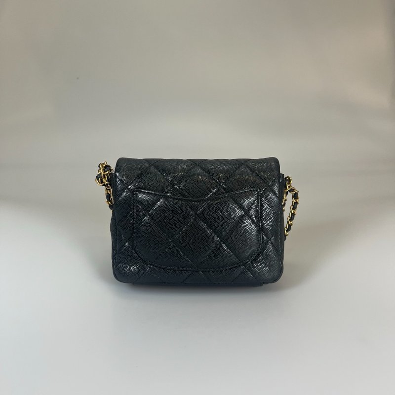 CHANEL 金幣方胖包荔枝黑 AS3368/晶片款-1