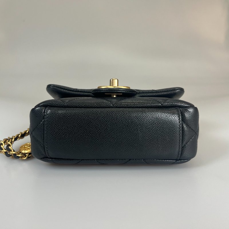 CHANEL 金幣方胖包荔枝黑 AS3368/晶片款-5