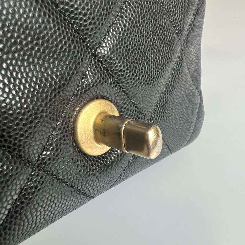 CHANEL 金幣方胖包荔枝黑 AS3368/晶片款-7