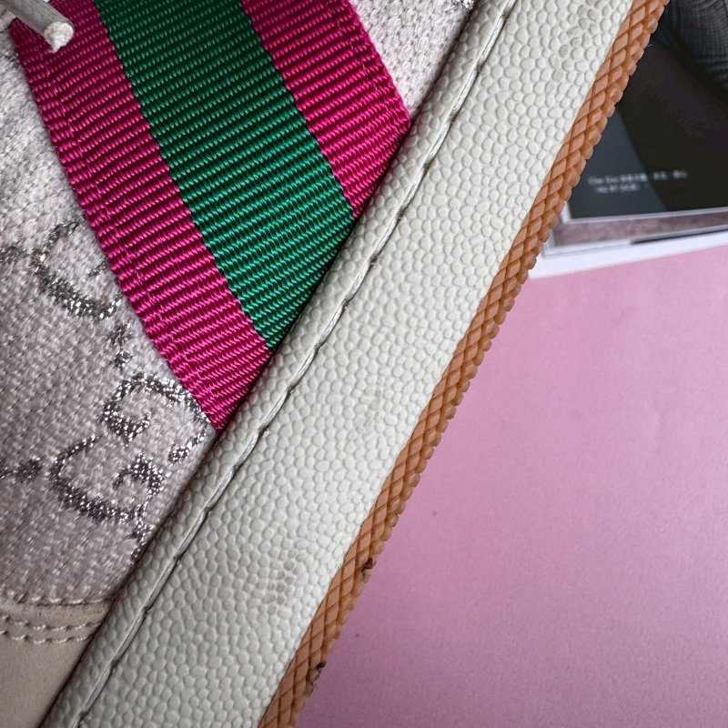 🎊重點有盒子🎊Gucci 米白雙G紅綠織帶休閒布鞋 38-5