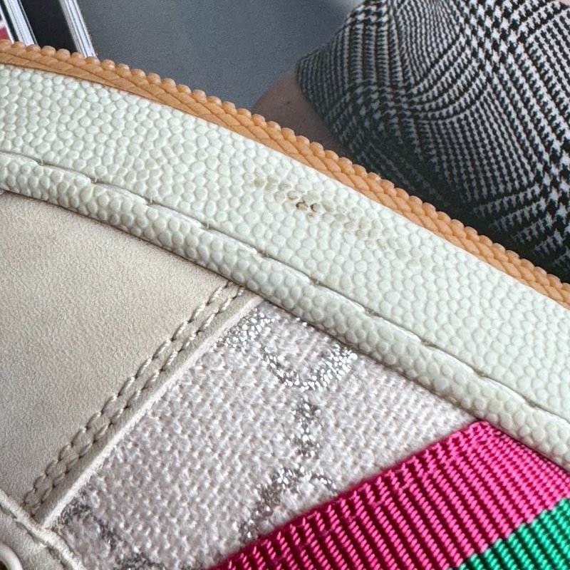 🎊重點有盒子🎊Gucci 米白雙G紅綠織帶休閒布鞋 38-24