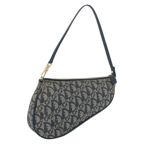 Christian Dior Trotter帆布配件包 海軍藍 銀色 正品 mr2399A
