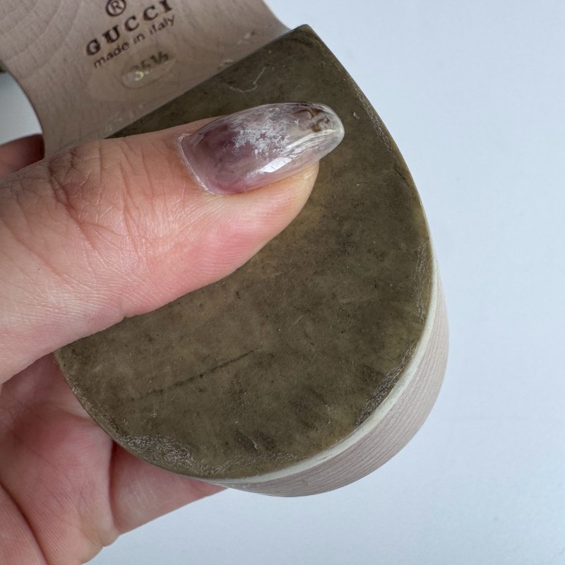 ✨全網最低 Gucci 米白拼烏木色經典花紋拖鞋35.5-4