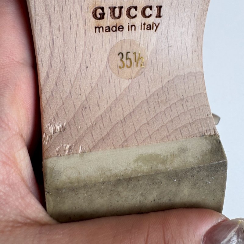✨全網最低 Gucci 米白拼烏木色經典花紋拖鞋35.5-6