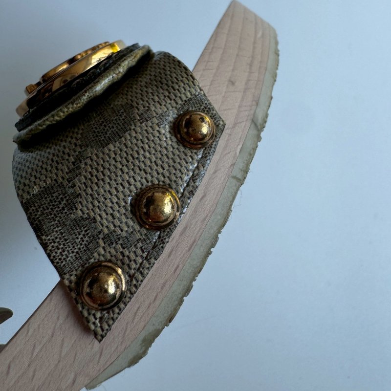 ✨全網最低 Gucci 米白拼烏木色經典花紋拖鞋35.5-10