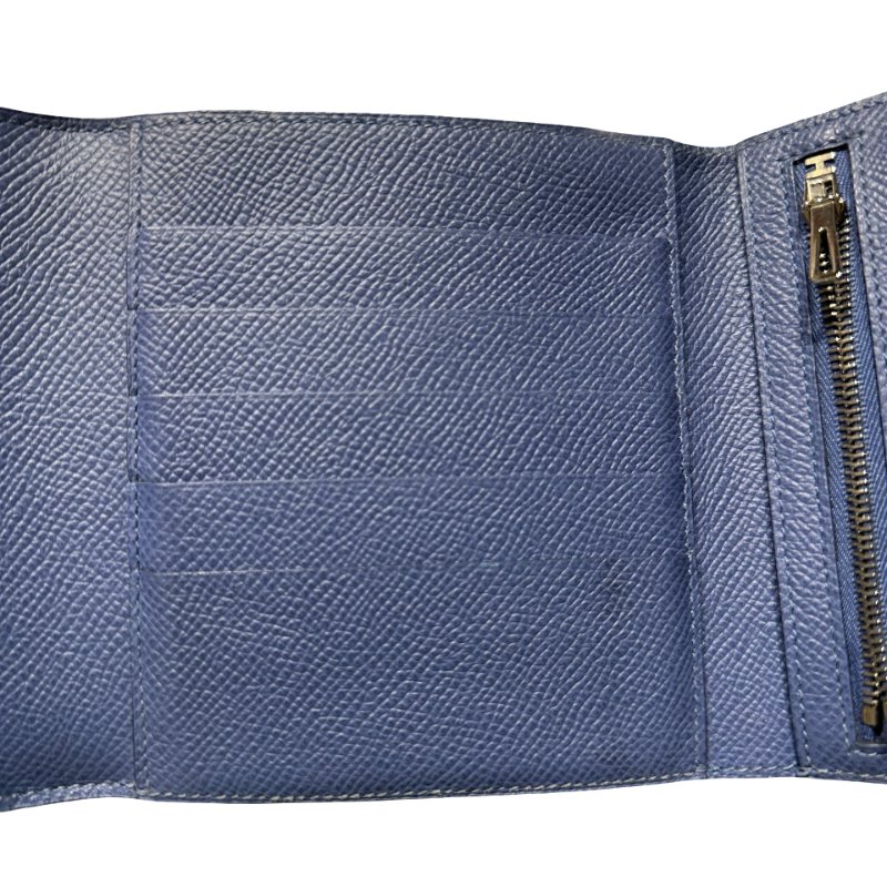 HERMÈS Epsom leather Clic-H wallet PHW Navy-3