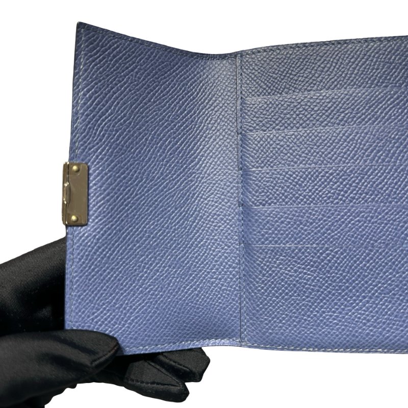 HERMÈS Epsom leather Clic-H wallet PHW Navy-5
